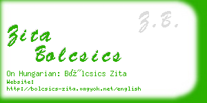 zita bolcsics business card